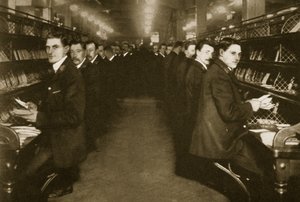 Staff sorting letters at the Post Office, Mount Pleasant by English Photographer